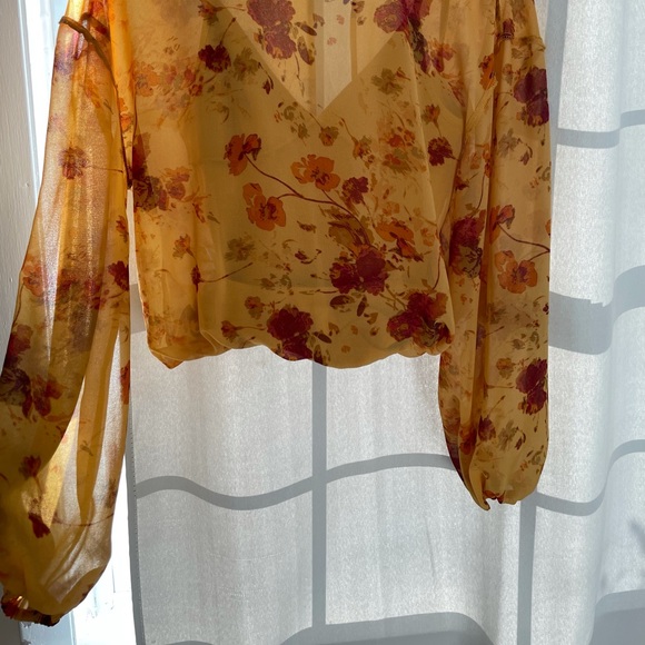 ARITZIA BODYSUIT FLORAL BLOUSE SIZE XS - Picture 3 of 5